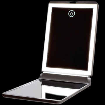 Складное увеличительное зеркало для макияжа со светодиодной подсветкой