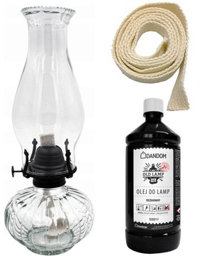 LAMPA NAFTOWA 550ml. / 34cm. + OLEJ 0,5L+KNOT 50cm