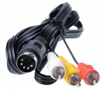 KABEL PRZEWÓD AUDIO/VIDEO RCA A/V KONSOLI SEGA GENESIS 1 MEGA DRIVE 1 180CM