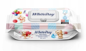 Chusteczki nawilżane z klipsem WhiteDay Bear 72 sztuki