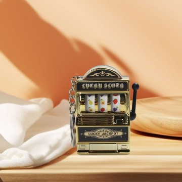 Mini automat do gry brelok do kluczy Mini gra zręcznościowa zabawka dla dzieci mężczyźni złoto