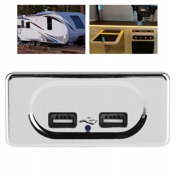 ДВОЙНАЯ USB-РОЗЕТКА ДЛЯ ЗАРЯДКИ 12/24 В, 3,1 А, СВЕТОДИОДНАЯ РОЗЕТКА ДЛЯ ПРИЦЕПА KEMPIN RV