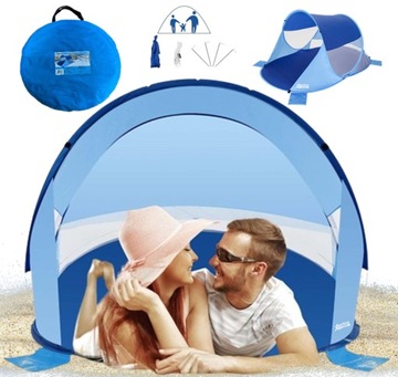 Namiot Plażowy Parawan Samorozkładający Duży XL na Plażę Ogród 200x120 cm