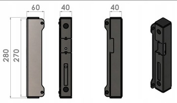 КАССЕТА ДЛЯ ЭЛЕКТРИЧЕСКОЙ ЗАЩЕЛКИ ДЛЯ ВОРОТ ОЦИНКОВАННАЯ