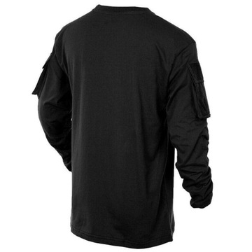 Koszulka z długim rękawem taktyczna MFH Longsleeve z kieszeniami Czarna 3XL