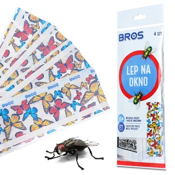 4x LEP MUCHY MUSZKI OWOCÓWKI Pułapka Lepowa Owady Okno NAKLEJKA BEZPIECZNA