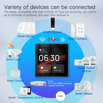 Сенсорная ЖК-панель TUYA Multigateway ZigBee 4 дюйма MOES