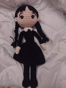 LALKA WEDNESDAY ADDAMS handmade / ręcznie robiona na szydełku / amigurumi