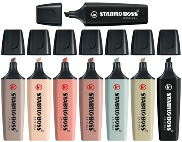 STABILO BOSS маркеры натуральных цветов, футляр, 8 штук