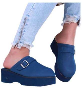 DAMSKIE PIANKOWE KLAPKI NA PLATFORMIE mega lekkie buty letnie 8209 39