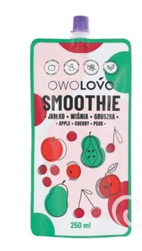OWOLOVO SMOOTHIE POUCH JABŁKO WIŚNIA GRUSZKA BEZ DODATKU CUKRU 250ml