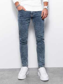 Spodnie męskie jeansowe SKINNY FIT nieb P1062 M