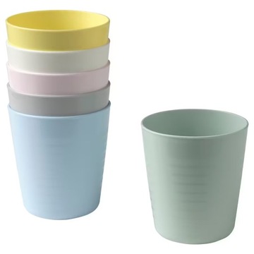 IKEA KALAS KUBKI KUBECZKI PLASTIKOWE KOLOROWE 6 SZT.