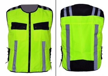 LEOSHI KAMIZELKA BEZRĘKAWNIK ODBLASKOWY FLUO MOTOCYKL ROWER 2XL-3XL