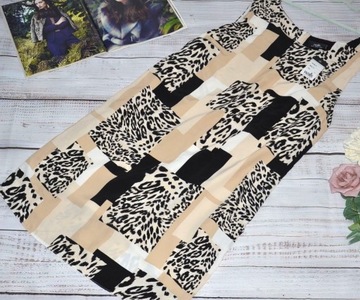 Wallis ELEGANCKA prosta WZORY PRINT panterka PIĘKNA nowa 42 XL