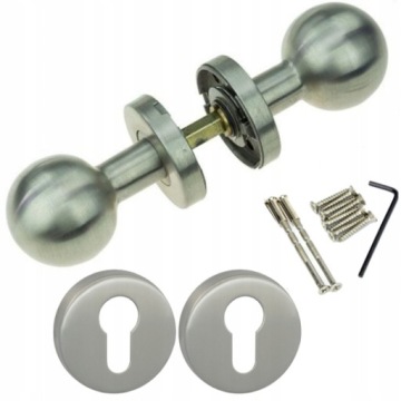 GAŁKA STAŁA + GAŁKA RUCHOMA INOX STAL NIERDZEWNA