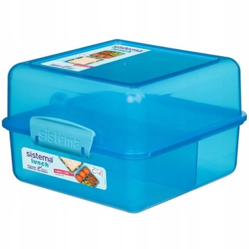 Pojemnik śniadaniowy Sistema Lunch Cube 1.4L niebieski do biura/szkoły