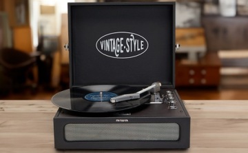 AIWA Bluetooth VPX-1971BK ВИНТАЖНЫЙ ПРОИГРЫВАТЕЛЬ СО ВСТРОЕННЫМИ ДИНАМИКАМИ