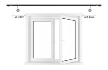KARNISZ PODWÓJNY 320 CM 25+19 MM CICHE KÓŁKA 3 KOLORY WYBÓR ZAKOŃCZEŃ RENA