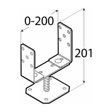 Регулируемая опора для шеста черная - PSRT 60-200x136