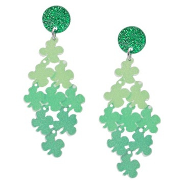 ZIELONE KOLCZYKI WISIORKI ST PATRICKS DZIEŃ MODA DAMSKIE