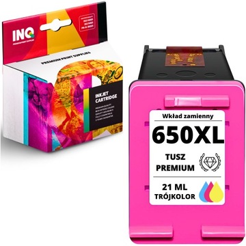 Tusz do HP 650 kolor XL zamiennik / POWIĘKSZONY WKŁAD