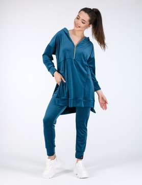 Welurowe dresy damskie LEMA Emi II - bluza welurowa + spodnie petro 4/5XL
