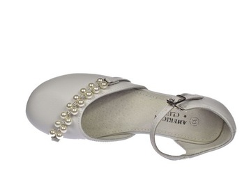 Туфли для причастия, балетки белого цвета, каблук 40/23, размер. 33