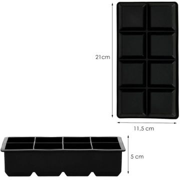 СИЛИКОНОВАЯ ФОРМА ДЛЯ ЛЬДА ФОРМА ДЛЯ МОНОПОРЦИОНИРОВАНИЯ КУБИКОВ ЛЬДА БОЛЬШИЕ КУБИКИ XXL