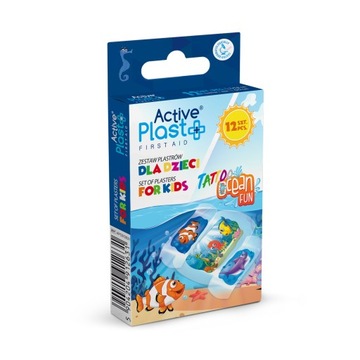 ACTIVEPLAST PLASTRY OPATRUNKOWE DLA DZIECI TATTOO OCEAN FUN 12 SZT