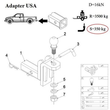Hak Holowniczy USA 51x51mm (+171 mm) do Ford Super Duty II 2008-2010
