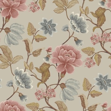 Tapeta Flizelina Winylowa Kwiaty Liście Kolekcja ICON Grandeco IC3116