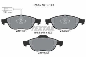 ТОРМОЗНЫЕ КОЛОДКИ TEXTAR ALFA ROMEO 147/156 19.3MM