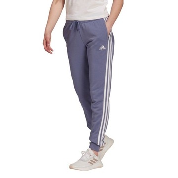 Spodnie damskie adidas Essentials French Terry 3-Stripes Pants fioletowe H4