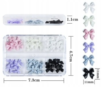 Набор из 30 3D бантиков для ногтей BOWKS в коробке.