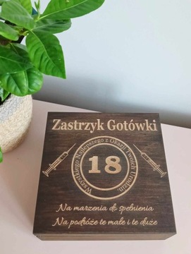 Prezent na 15 18 20 30 40 50 urodziny pudełko Zastrzyk Gotówki