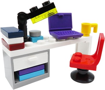 Meble / Mebelki: Biurko - customowy model z klocków LEGO