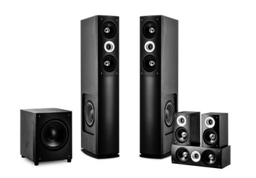 КОМПЛЕКТ ИЗ 5 КОЛОНН + САБВУФЕР ДЛЯ ДОМАШНЕГО КИНОТЕАТРА 5.1 + КАБЕЛЬ