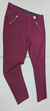 M&S spodnie burgundowe skinny jegging 40