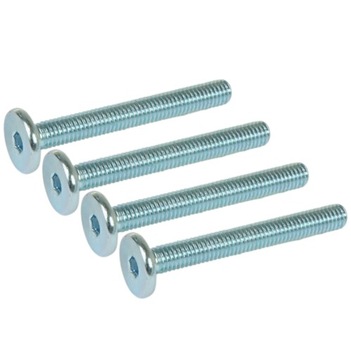 100x wkręt metryczny M6 x 60 mm ocynk biały z łbem walcowym, śruba meblowa