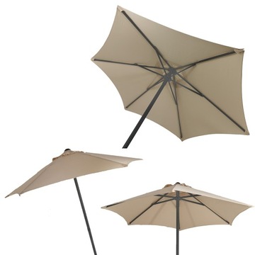 DUŻY PARASOL OGRODOWY WYTRZYMAŁY śr. 200cm Beżowy