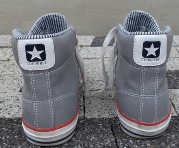 CONVERSE trampki WYSOKIE tenisówki -SKÓRZANE szare