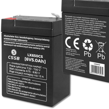 MOCNY AKUMULATOR ŻELOWY AGM 6V5Ah BEZOBSŁUGOWY DO AUTKA WAG