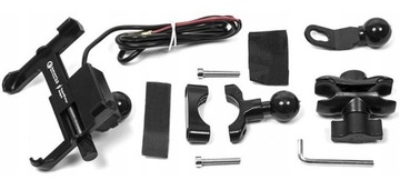 ДЕРЖАТЕЛЬ ДЛЯ МОТОТЕЛЕФОНА ТИСКИ ТВЕРДОЕ МЕТАЛЛИЧЕСКОЕ ЗАРЯДНОЕ УСТРОЙСТВО 3.4A QC 3.0