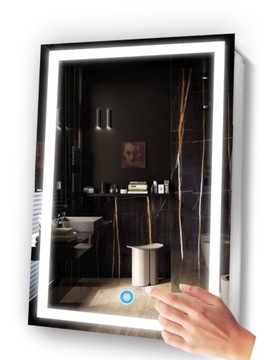 ЗЕРКАЛО СВЕТОДИОДНОЕ 70х90, ВЫКЛЮЧАТЕЛЬ С ПОДСВЕТКОЙ В ВАННОЙ