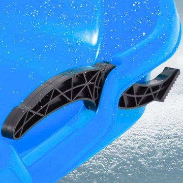 СИНИЕ САЛКИ С ПЛАСТИКОВЫМ ТОРМОЗОМ, РУЧКОЙ И СТРУНОЙ НА ЗИМУ