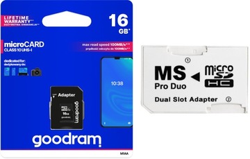 АДАПТЕР MS PRO DUO + ​​GOODRAM 16 ГБ КЛАСС 10 SONY PSP