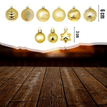 НАБОР РОЖДЕСТВЕНСКИХ ШАРОВ ДЛЯ ЕЛКИ XXL 44 шт.