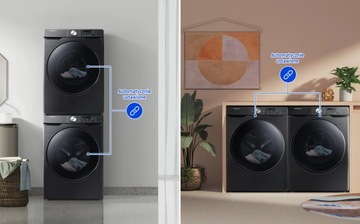 Отдельностоящая стиральная машина Samsung Набор стиральная машина + сушилка Samsung 18/16 кг Черный