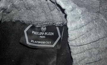 Szare spodnie dresowe philipp plein platinum cut L